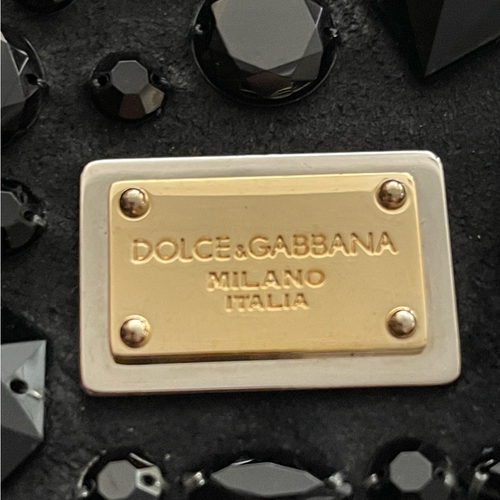 DOLCE & GABBANA EVENING BLACK SUEDE BAG - Picture 7 of 14